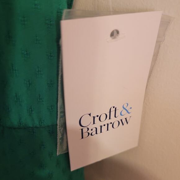 NWT Croft Barrow Green Swiss Dot Midi Dress XXL Cottagecore Modest Spring Career - Picture 13 of 14